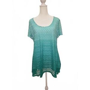 Trendy Ombre Crocheted Tee